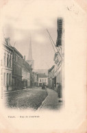 BELGIQUE - Thielt - Rue De Courtrai - Bâtiment - Eglise - Cloche - Flèche - Attelage Cheval - Carte Postale Ancienne - Tielt