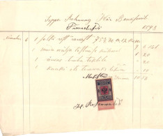 Russia:Document With 5 Kopeiks Revenue Stamp, Receipt, 1893 - Fiscaux