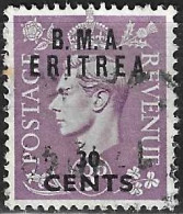 ERITREA - OCC. INGLESE - 1948 - 30C/3P- USATO (YVERT 5 - MICHEL 5 - SS  5) - Eritrea