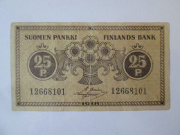 Finland 25 Pennia 1918  Banknote See Pictures - Finland