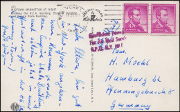 USA Manhattan Flugpost Insufficient For Air Mail, NEW YORK 9.1.62 Nach Hamburg - Autres & Non Classés