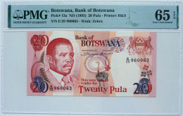 •Q-B• BOTSWANA 20 PULA 1992 - 1993 • P 13 A • PMG 65 GEM UNC - Botswana