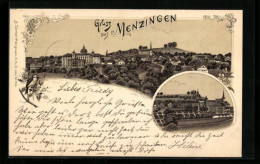 Lithographie Menzingen, Ortspartie Mit Kirche Und Anlagen, Gesamtansicht - Menzingen