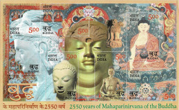 INDIA 2007 Mi BL 43 2550th ANNIVERSARY OF BUDDHA LARGE MINT MINIATURE SHEET ** - Blocks & Sheetlets