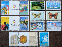 Delcampe - N° 441 à 453** Année Complète 1994 Europa, Foot USA, Papillons 13 Valeurs Andorre Andorra - Volledige Jaargang