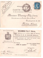 BORDEAUX St JEAN Carte Postale Privée Etranger COMMERCIALE Hollande Huile HARLEM Ste Waaning 25c Semeuse Yv 140 - Brieven En Documenten