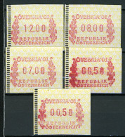 BT2-10  Autriche Timbres De Distributeurs 5 Vignettes - Machine Labels [ATM]