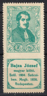 Bajza József Poet Writer - Hungary 1898 1914 History Portraits Label Cinderella Vignette - Lyre Music Instrument - Autres & Non Classés