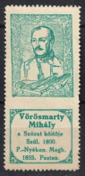 Vörösmarty Mihály Poet Writer - Hungary 1898 1914 History Portraits Label Cinderella Vignette - Lyre Music Instrument - Autres & Non Classés
