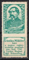Jósika Miklós Writer  Novelist / Hungary 1898 1914 History Portraits Label Cinderella Vignette - Book Ink Pen - Autres & Non Classés