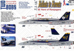 PLANCHE DE DECALS TWOBOS MICROSCALE POUR F/A 18 C HELLCATS TO HORNETS  1/48  48-140 - Transfer