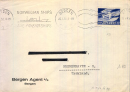 1962 NORUEGA , SOBRE CIRCULADO , BERGEN - BREMERHAVEN , " NORWEGIAN SHIPS " - Briefe U. Dokumente