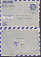 Denmark Luftpost Par Avion Kronborg Cachet Brotype RANDERS 1953 Aerogram Aerogramme CHICAGO Ill. United States - Airmail