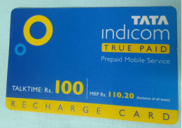 Rupees 100 MOBILE  PREPAID USED CARD INDIA INDE INDEIN INDIAN  COIN - India