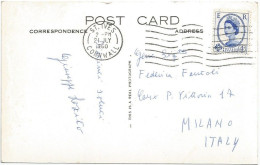 UK Britain Wilding Graphite Lines D.4 Solo Franking Pcard St.Ives Cornwall 21jul1960 To Italy - Errors, Freaks & Oddities (EFOs
