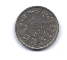 5 Francs.1931.Légende Française - 5 Francs & 1 Belga