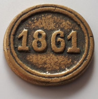 BELGIQUE BRUGES MEREAU DE CHARITE CUIVRE SAINT SALVATOR 1861 SAINT SAUVEUR FRAPPE MEDAILLE 30MM 13.2GR - Monetary / Of Necessity