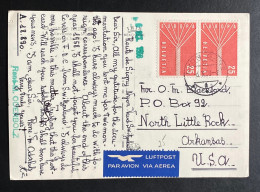 Schweiz 1957 Europa CEPT Auf Postkarte Mi. 646 Paar Gestempelt/o NYON - GARE Nach USA - Briefe U. Dokumente