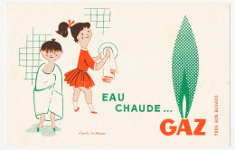 Buvard 20.9 X 13.4 Eau Chaude  GAZ D'après Fix-Masseau Enfant Peignoir Maman Cuisine - Electricity & Gas