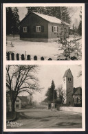 AK Gräfelfing-Lochham, Hütte Im Winter Und Strassenpartie - Gräfelfing