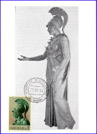 GREECE 1968 HELLENIC WARS HISTORY EXHIBITION 20 Lep. Athena MAXIMUM CARD (FDC) - Maximumkarten (MC)