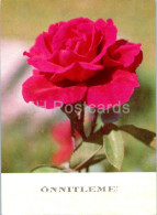 Delcampe - Birthday Greeting Card - Red Rose - Flowers - 1970 - Estonia USSR - Used - Geburtstag