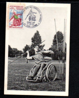 SPORTS CARTE MAXIMUM 1970 JEUX MONDIAUX HANDICAPES SAINT ETIENNE - Handisport