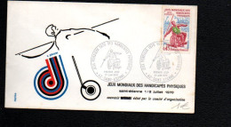 SPORTS FDC 1970 JEUX MONDIAUX HANDICAPES SAINT ETIENNE - Handisport