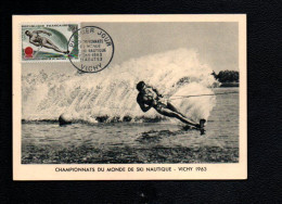 SPORTS CARTE MAXIMUM 1963 CHAMPIONNATS DU MONDE DE SKI NAUTIQUE VICHY - Waterski