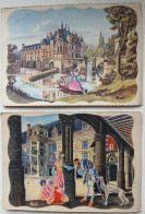Lot 2x CP LITHO Illustrateur Homualk Chateaux De La Loire Chenonceaux  Et Blois  Scene  Gaby N° 11 Et 14 - Verzamelingen & Kavels