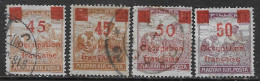 Ungheria Hungary 1919 Arad French Occupation Reapers Overprinted 4val Mi N.16-17 Complete Set US - Usati