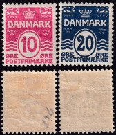 DENMARK 1912 Definitive: Figure On Waves W. Hearts. 10o 20o. 2v. Perf 12¾, MHOG - Neufs