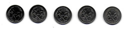 (Monnaies). Australie Australia 5 Cents Elisabeth II X 5. 1966, 1980, 1981, 2000, 2014 - Autres & Non Classés