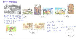 Finland Registered Cover With Stamps And Finnish Post Label, Art, Christmas, Europa Cept, Full Serie?, 1995 - Briefe U. Dokumente