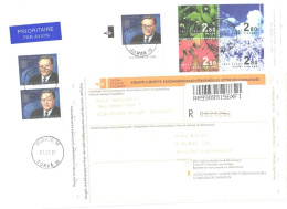 Finland Registered Cover With Stamps And Finnish Post Label, 80 Years Soumi Finland, President, Full Serie?, 1997 - Briefe U. Dokumente