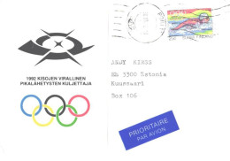 Finland Cover With Stamp, Sport, Swimmer, Olympic Games, 1992 - Briefe U. Dokumente