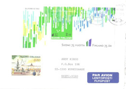 Finland Cover With Stamps, Block Suomi Finland 75 Years, 1992 - Briefe U. Dokumente
