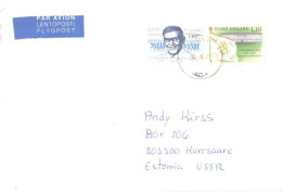 Finland Cover With Stamp, Lauri Tahko Pihkald, Flag, 1991 - Briefe U. Dokumente