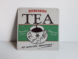 Plaque Publicitaire Refreshing Tea - Targhe In Lamiera (a Partire Dal 1961)