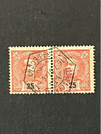 (T1) Portugal - 1898 D. Carlos 25 R - Af. 141 (Pair) - Used - Ungebraucht