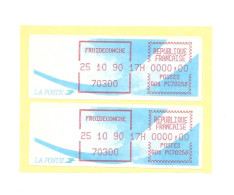 Vignettes D'affranchissement Type Comète  Froideconche  70300  Du 25 10 90  Sans Valeur - 1988 Type « Comète »