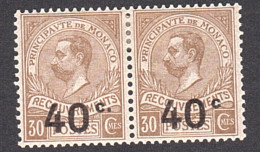 Monaco - 1919 - Variété " Sans Point Après C " Tenant à Normal - Timbres-Taxe N° 12+12a - Neufs * - Albert 1er - Errors And Oddities