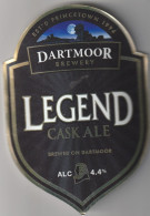 UNUSED CURVED PUMP CLIP SIGN - DARTMOOR BREWERY - LEGEND CASK ALE - Schilder