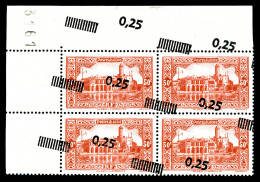 ** N°148, 25c Sur 50c Rouge: Surcharge Très Déplacée Sur Bd4 Coin De Feuille. SUP (signé Brun/certificat)  Qualité: ** - Unused Stamps