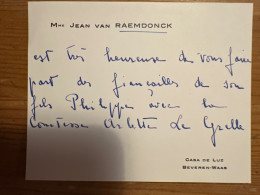Philippe  Raemdonck & Mademoiselle Comtesse Arlette Le Grelle Beveren-Waas - Engagement