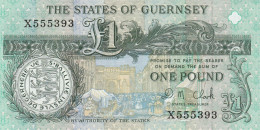 BILLET De BANQUE GUERNESEY 1 Pound 1 £ De 1991 Daniel De Lisle Brock N° Série X 555393 - Guernsey - Guernsey
