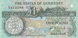 BILLET De BANQUE GUERNESEY NEUF 1 Pound 1 £ De 1991 Daniel De Lisle Brock N° Série X 612588 - Guernsey - Guernsey