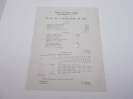 Société Les Vrais Spadois Secours Mutuel Comptablité 1893 Spa - 1800 – 1899