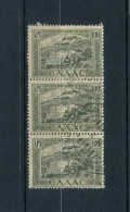 Greece-"Dodecanese Union" 100dr. UsH Strip Of 3, Cancelled W/ "ATHINAI~AVION RECOMMANDE -13.10.1948" T.XXII Airmail Pmks - Marcophilie - EMA (Empreintes Machines)