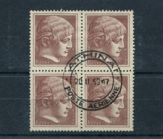 Greece- "Ancient Art (part III)" 1dr. Block Of 4, Cancelled W/ "ATHINAI~POSTE AERIENNE -20.2.1959" Type XII Airmail Pmrk - Marcophilie - EMA (Empreintes Machines)